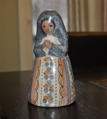 Vintage clay Nun figurine