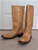 Boho western honey leather below knee boots sz 8