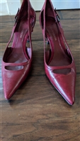 ENZO ANGIOLINI heels in red leather upper sz 7.5