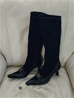 Vintage Peter Kaiser black Leather and Suede Medium Heel women boots