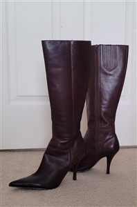 Nine West knee high healed leather women boots