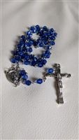 Navy blue beads and metal cross rosary