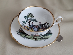 Royal Chelsea porcelain teacup and saucer