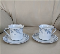 Johann Haviland floral white blue teacup saucer