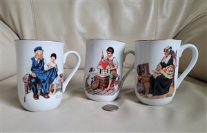 Normal Rockwell Museum 4 porcelain drinking mugs