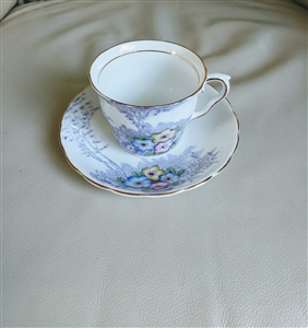 Vintage Colclough floral teacup saucer set England