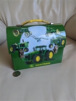John Deere lunch box small handle yellow tractors