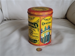 Crayola No 8 vintage lidded tin box 1982