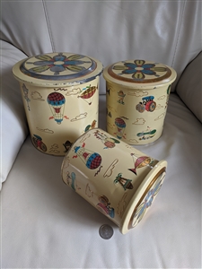 Cheswick PA Action vintage set of stack on tins elegant vintage storage decor