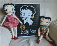 Betty Boop tin sign and two dolls 1983 and 1999