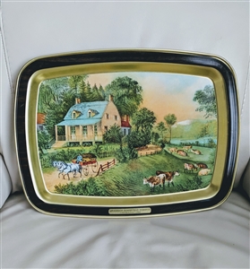 American Homestead Summer Currier and Ives tray