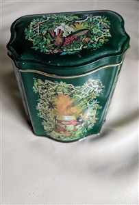 Vintage 1981 Avon Christmas lidded tin storage box kitchen accessories collectible display