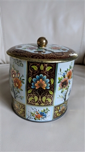 Daher NY floral vintage tin box storage decor