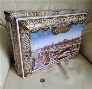 Lebkunchen-Smidt ornate tin chest storage German