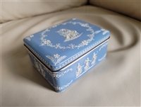 Blue tin from Holland with Roman theme embossed