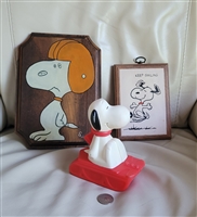Peanut Snoopy plaques and bath bottle Hallmark