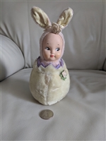 Roly Poly vintage toy baby in bunny costium
