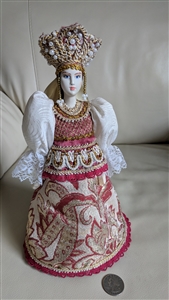 Russian 10 inch cone doll in Folk costume