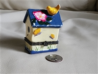Birdhouse trinket box porcelain storage
