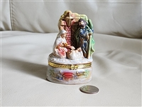 Nativity theme porcelain beautiful trinket box