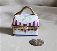Porcelain trinket box purse in colorful finish