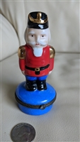 Porcelain Nutcracker soldier trinket treasure box