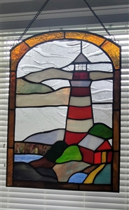 Lighthouse acrylic stained glass hanging decor