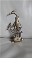 Feeding Herons brass hanger with 3 prongs decor