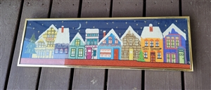 Colorful needlepoint Holidays architecture display