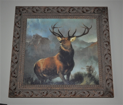 Landseer Monarch of the Glen framed oleograph