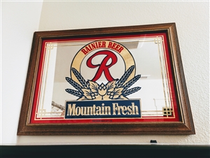Vintage Rainier Beer Mountain Fresh mirror decor