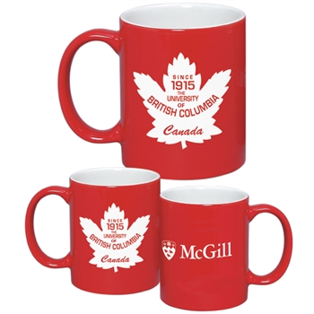 Red & White C-Handle Mug - 11 oz.