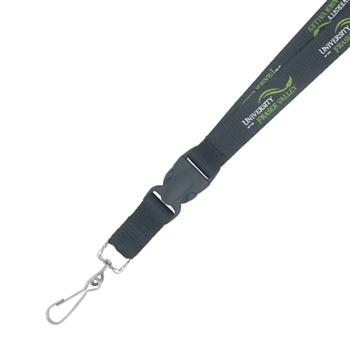 3/4" Deluxe Screen Printed Det. Lanyard - Flat