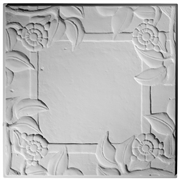 Spanish Rose Blank Center Plaster Ceiling Tile