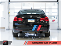 AWE Tuning BMW F3X 340i Touring Edition Axle Back Exhaust -- Diamond Black Tips (102mm)