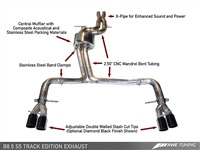 AWE Tuning Audi S5 3.0T Track Edition Exhaust - Chrome Silver Tips (102mm)