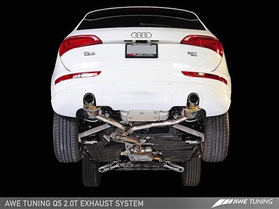 AWE Tuning Q5 2.0T Touring Edition Exhaust - Polished Silver Tips