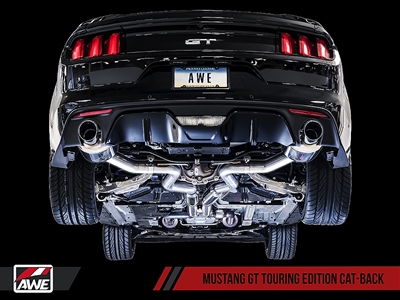 AWE S550 Mustang GT Cat-back Exhaust - Touring Edition (Diamond Black Tips)