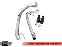 AWE Tailpipes Conversion Kit for Ford Raptor - Diamond Black 5" Tips
