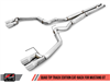 AWE Track Edition Cat-back Exhaust for 15-17 S550 Mustang GT - Quad Outlet - Diamond Black Tips (GT350 Valance)
