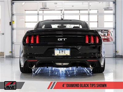 AWE S550 Mustang GT Cat-back Exhaust - SwitchPath (Diamond Black Tips)