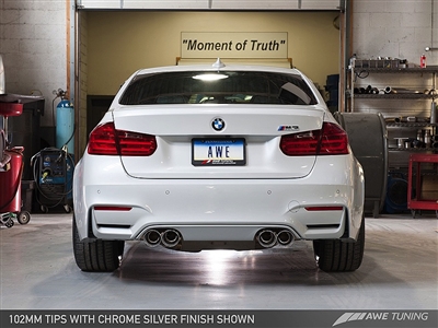 AWE SwitchPath Exhaust for BMW F8X M3/M4 - Resonated - Carbon Fiber Tips