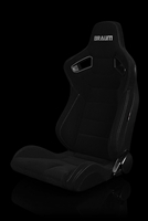 Braum Elite Series Sport Seats - Black Cloth (Grey Stitching)