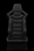 Braum Elite Series Fixed Back Sport Seat - Black Leatherette (Black Stitching)