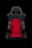 Braum Advan Series Sport Seats - Black Leatherette with Red Fabric Insert