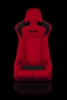 Braum Venom-R Series Fixed Back Bucket Seat - Red Cloth / Carbon Fiber
