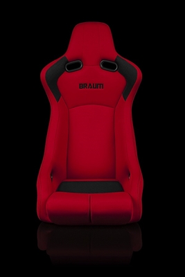 Braum Venom-R Series Fixed Back Bucket Seat - Red Cloth / Carbon Fiber