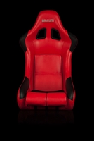 Braum FIA Approved Falcon Series Fixed Back Racing Seat - Red Leatherette