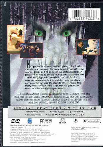 Jack Frost 1 & 2 DVD 1996 & 2000 $9.99 BUY NOW - RareDVDs.Biz