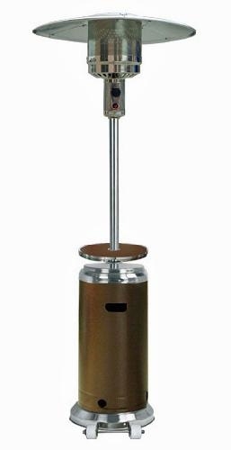 Stainless Steel/ Hammered Bronze Outdoor Patio Heater with Table